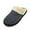 Rib Gray, variant on SLM Men's Bedroom Slippers Non Skid Faux Fur Lined House Shoe Slides