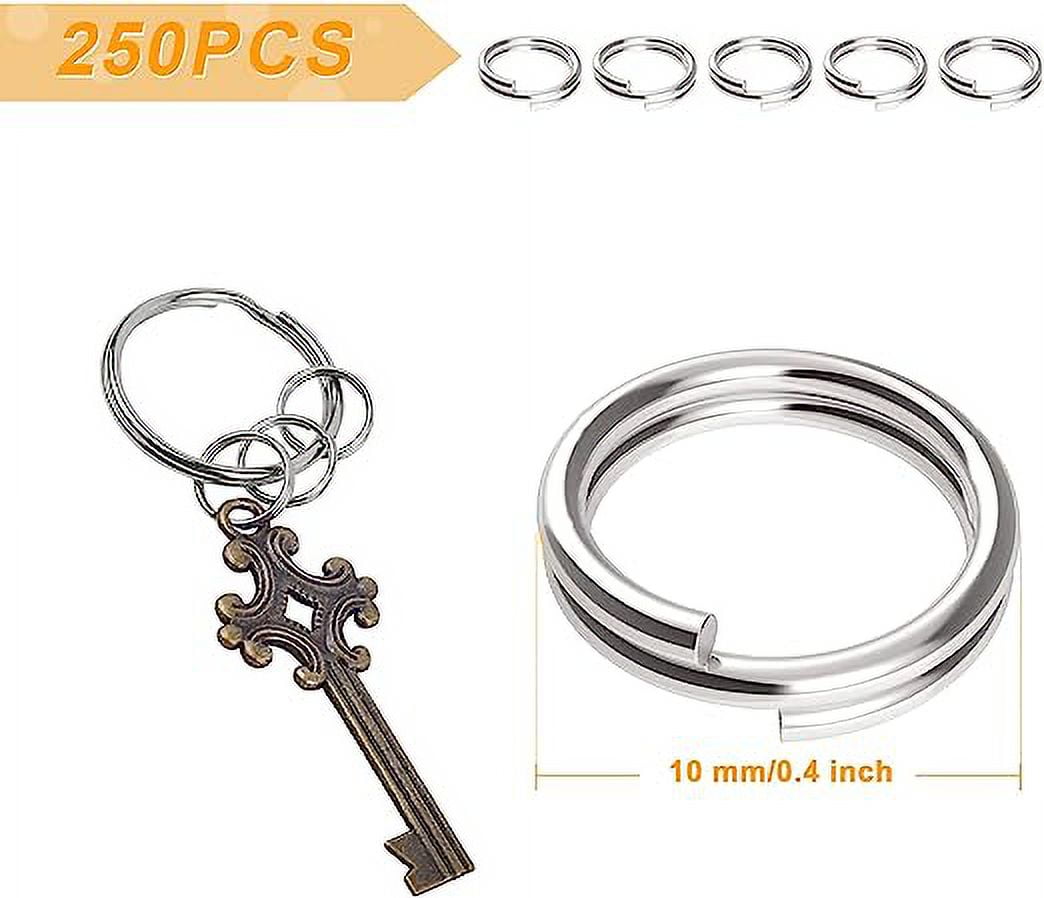 Rustark 300Pcs 30mm Black Split Key Chain Rings with Chain and Jump Rings  Bulk with Screw Eye Pin, Key Chain Ring Parts Keychain Parts Kit for DIY