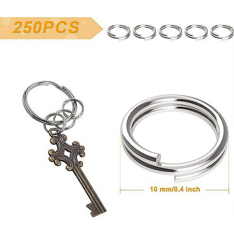 yuntop 100 Pcs Split Ring, Small Key Rings Bulk Split Keychain Rings DIY Craft Metal Keychain Connector Accessories (18mm)