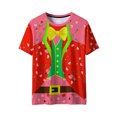 thumbnail image 4 of VBTAPA Funny Shirts for Men Valentine Day Heart Graphic Bow Tie Tuxedo Printed Short Sleeve Tops Casual Holiday Vacation Party Tshirt Red XXL, 4 of 7