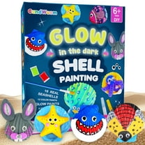 CandWuom Shell Painting Kit for Kids - Glow in The Dark Arts and Crafts Supplies Kits for Girls Boys - Kids Activities Creative Art Set Birthday Gifts DIY Paint Toys for Age 6 7 8 9 10 11 12