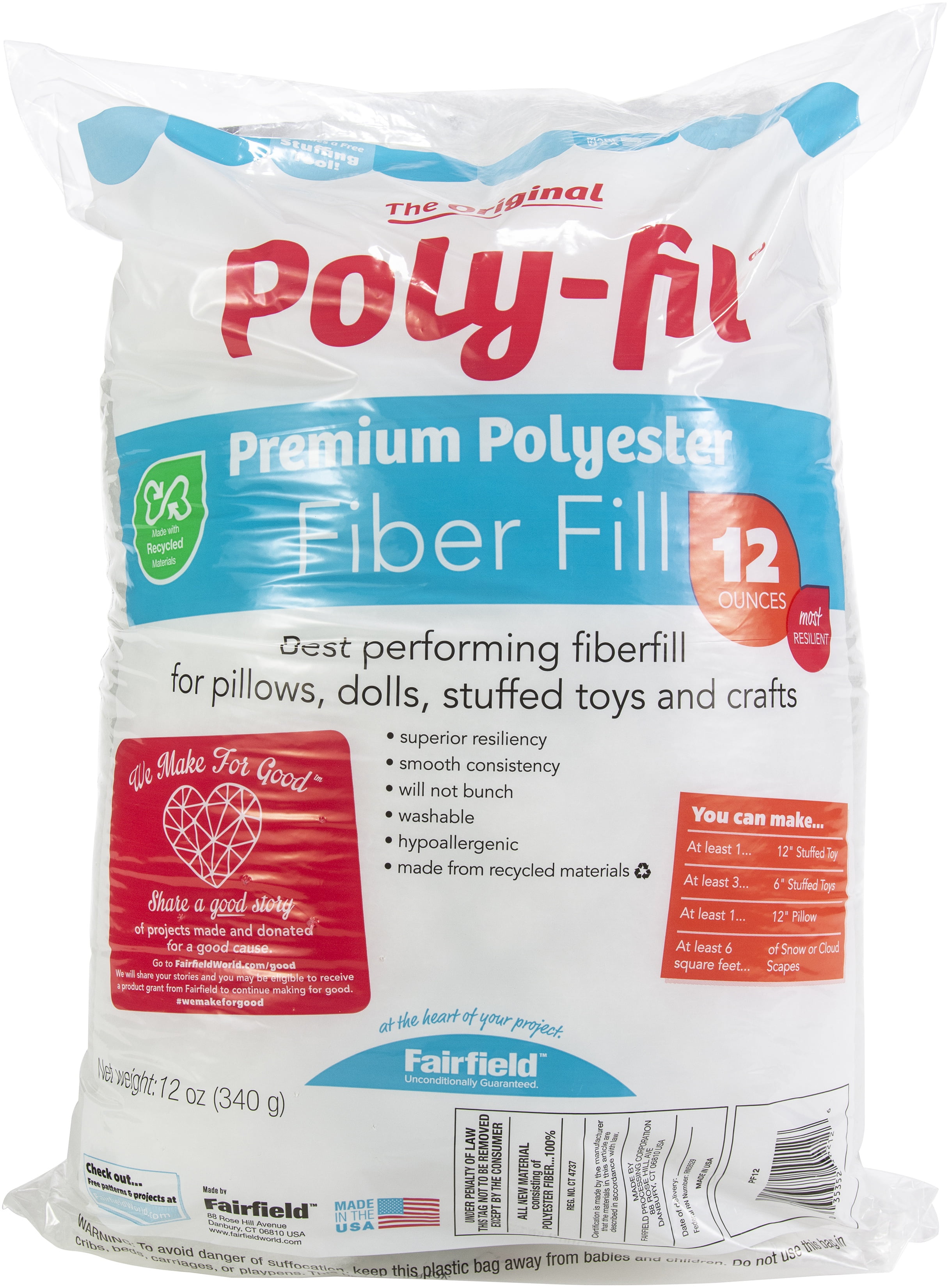 Poly-Fil Premium Polyester Fiberfill-20oz Danbury CT