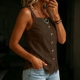 thumbnail image 4 of Fewfanhot Spring Tops for Women 2026 Trendy Ribbed Tank Tops Slim Fit Square Neck Sleeveless Shirts Slit Hem Summer Casual Basic Tanks, 4 of 7