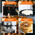 thumbnail image 3 of 360° Rotating Electric Waffle Making Machine | 50-250℃ Non-Stick Flip Waffle Iron Waffle Maker Time Control Temperature Adjustable, 110V 1200W, 3 of 7
