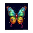 thumbnail image 2 of Cozy Flannel Blanket - Soft Warm and Durable with Vibrant Butterfly Design in Stunning Colors for Sofa Travel Bed and Chair, 2 of 5