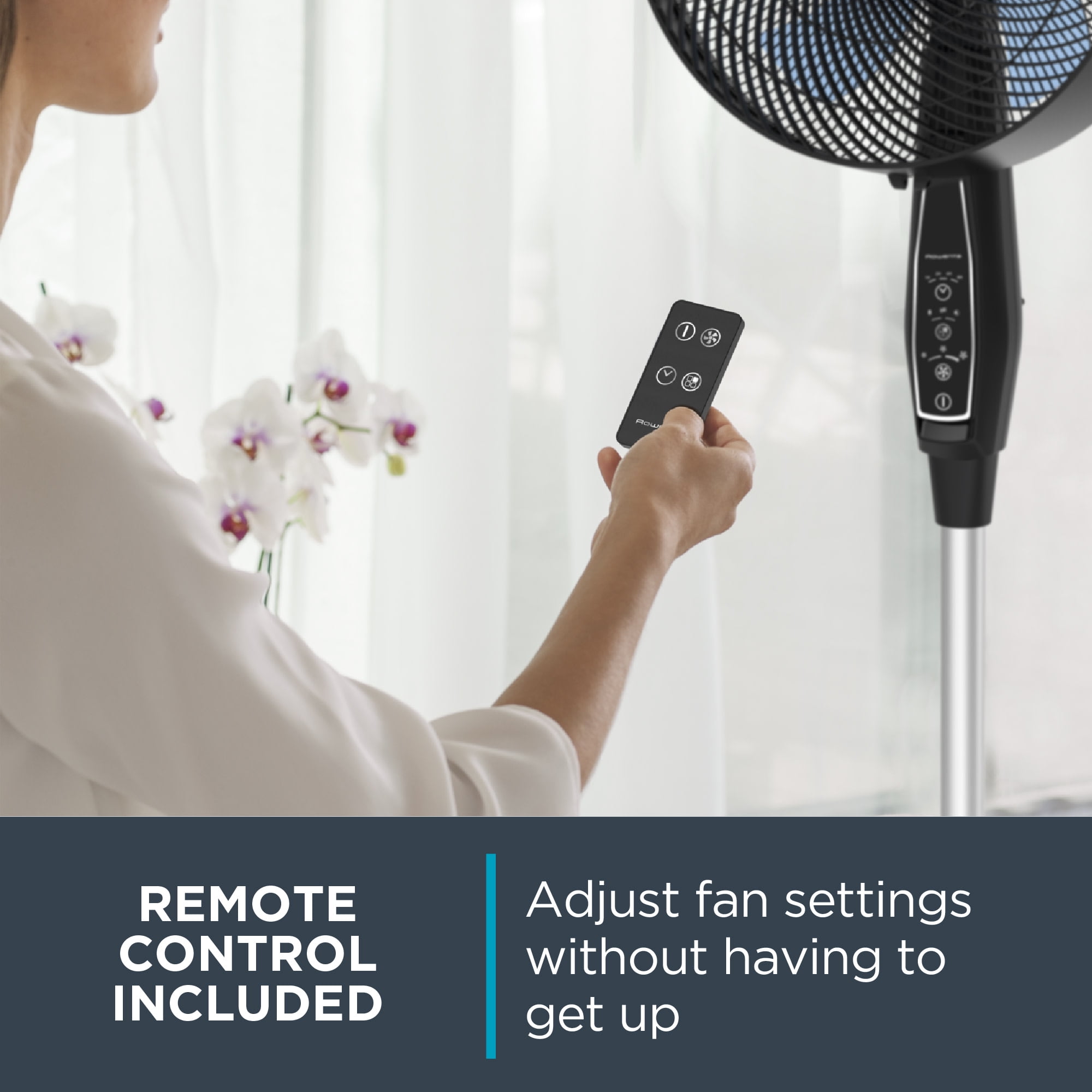 Rowenta Outdoor Extreme Fan, Portable and Weather Resistant, Black