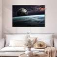 thumbnail image 2 of Elephant Stock Earth And Moon In Space Wall Art - Horizontal Canvas Wall Art - Living Room Wall Decor - Astronomy & Space Canvas - Gray And Beige Decor - 45" x 30", 2 of 8