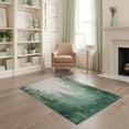 thumbnail image 2 of ODIKA 4'x6' Washable Area Rug Pet Friendly, Non-Shedding Green Teal Farmhouse Watercolor Forest Hardwood Long Botanical Motif with Mist for Bedroom, Reading Nook, 2 of 7