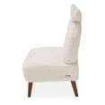 thumbnail image 5 of Michael Amini Faux Fur Bunny Accent Chair in Ivory and Capri Wood, 5 of 9