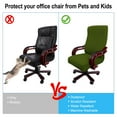 thumbnail image 5 of PiccoCasa Stretch Jacquard Office Chair Cover Armchair Protector, Large, Green, 5 of 6