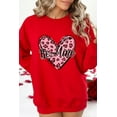 thumbnail image 3 of Trendy Valentine's Day Sweatshirt with Leopard Print Heart - Casual Crewneck - [ZhiHiMeRi] | (US 12-14)L, 3 of 10