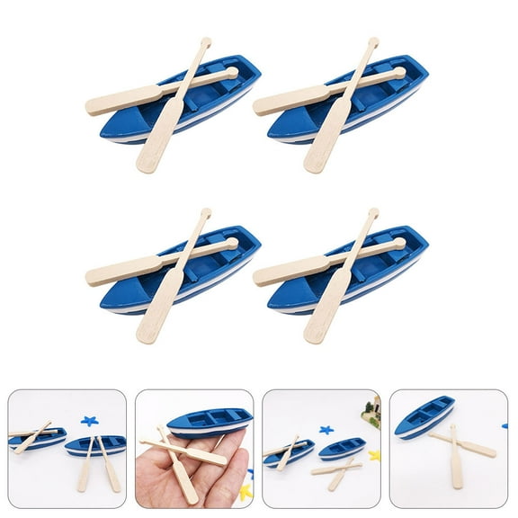 LULULION 4 Sets Miniature Nautical Life Buoy Figurines Blue Resin Kits for Gardening Art Families Friends