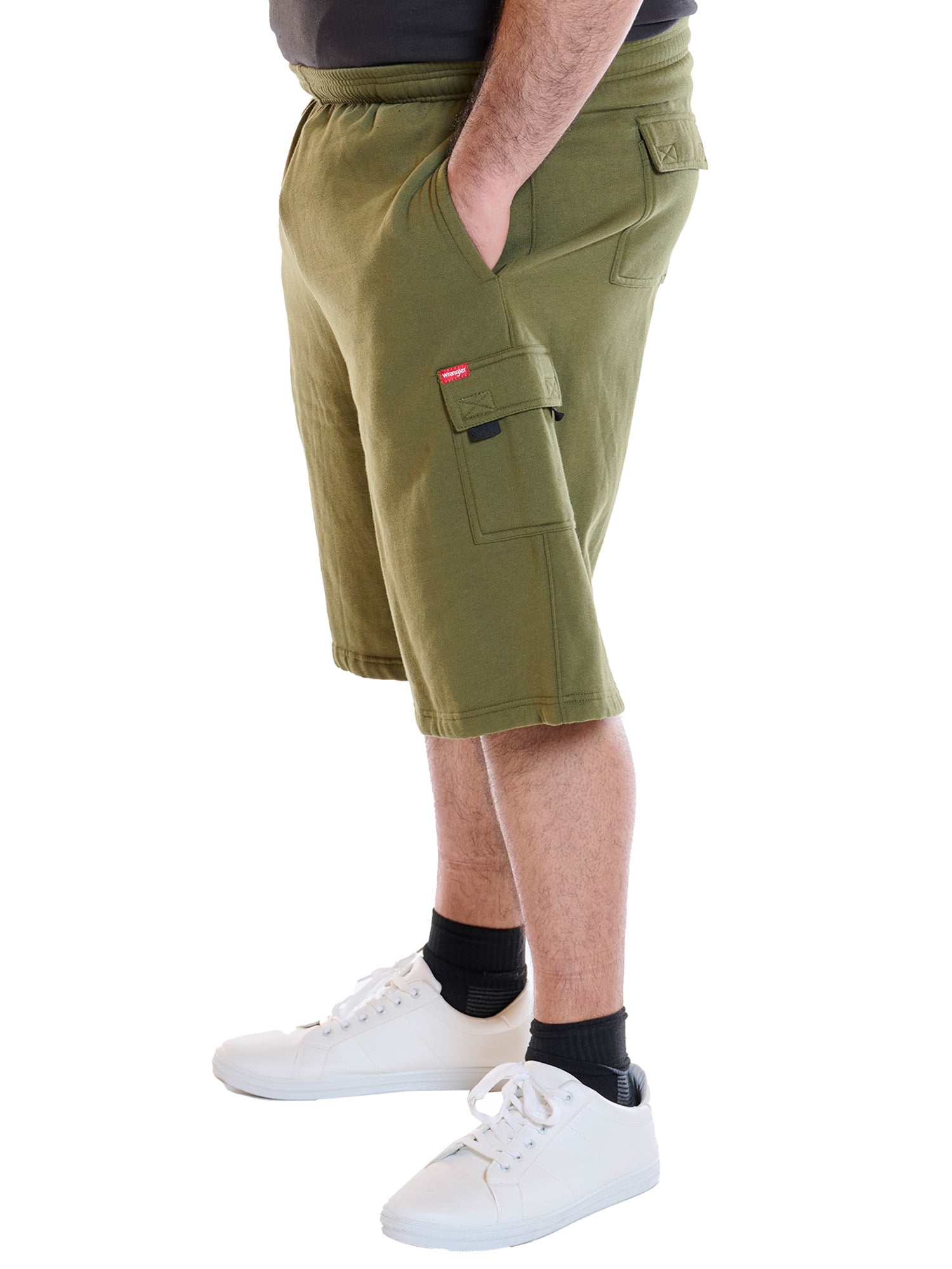 Wrangler Men’s Big and Tall Cargo Fleece Shorts, 10” Inseam, Sizes 1XL-6XL