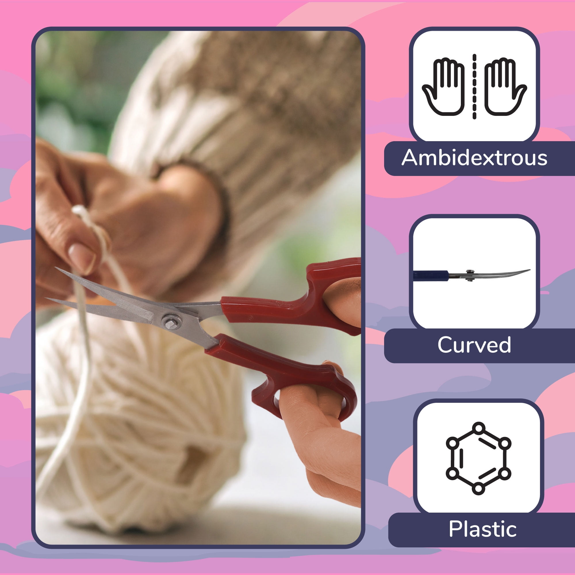 JubileeYarn Curved Coated Embroidery Scissor - Navy - 1 Unit