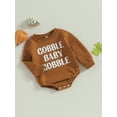thumbnail image 3 of Thanksgiving Baby Boy Outfit Little Turkey/Gobble Print Romper Sweatshirt 6 12 18 24 Months Fall Winter Clothes, 3 of 7