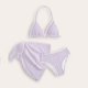 thumbnail image 4 of Conjunto de Falda de Traje de Baño Niños Moda Color Sólido Bloqueo Suspendentes Bikini, Traje de Baño Junto Al Mar con Falda de Malla, Ropa de Playa de Nylon Spandex para el Verano, 4 of 5