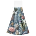 thumbnail image 7 of Yayeee Kitchen Hanging Hand Towels Set of 2 with Loop Bathroom Absorbent Tie Towel, Sea Plants Pattern, 7 of 7
