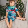 thumbnail image 4 of Fotbe Aurora Borealis Village Pijama Estampada de 2 Piezas para Niños – Ropa de Dormir de Manga Corta Cómoda para Niños y Niñas, Camiseta y Shorts de Algodón-3X-Large, 4 of 6