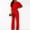 Red, variant on TIHLMK Womens Jumpsuit Fashion Womens Rounk Neck Solid Summer Bandag Short Sleeve Pants Jumpsuit Gifts for Women