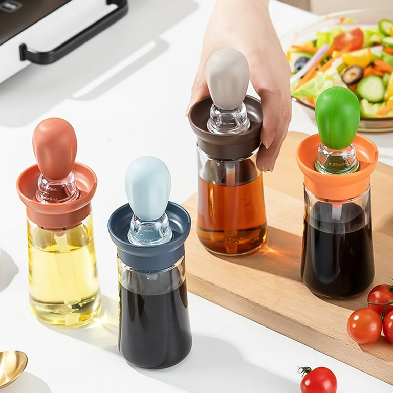 Glass Oil Dispenser Bottle with Silicone Brush Olive Oil Storage