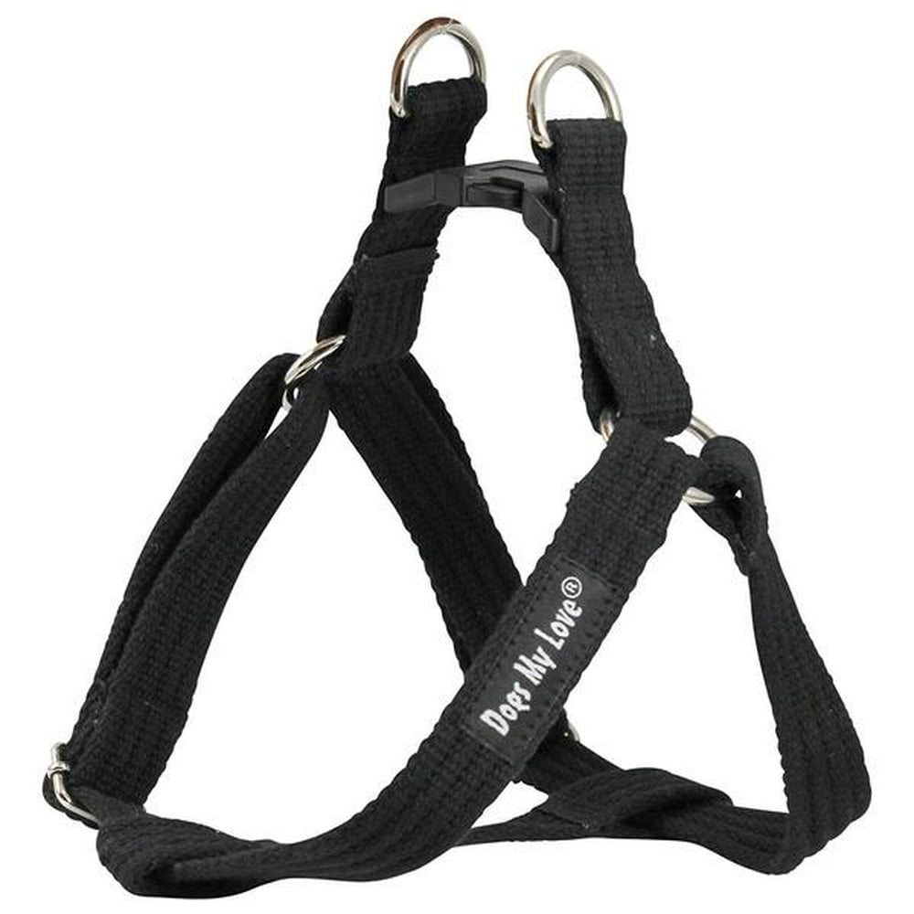 Cotton  Adjustable Dog Stepin Harness 4 Sizes Black (Small 8"13.5
