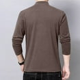 thumbnail image 4 of Mens Long Sleeve T Shirts Big and Tall XL-5X Plus Size Casual Mock Neck Stretchy Slim Tops Basic Solid Comfort Pullover Work Tees T-Shirts Clearance, 4 of 5
