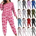 thumbnail image 7 of Fmbrln Womens Plus Size Pajamas Sets Fashion Cute Print Home Sleepwear Sets Long Sleeve Crew Neck Shirts Tops and Elastic Waist Pajamas Pants Sets, 7 of 7