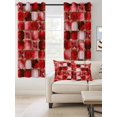 thumbnail image 2 of Fsddascl Red Geometric Blackout Curtains for Bedroom/Living Room, Thermal Insulated Kitchen Curtains, Modern Abstract Art Botanical Grommet Darkening Window Treatment Drapes 52"x45"x2, 2 of 8