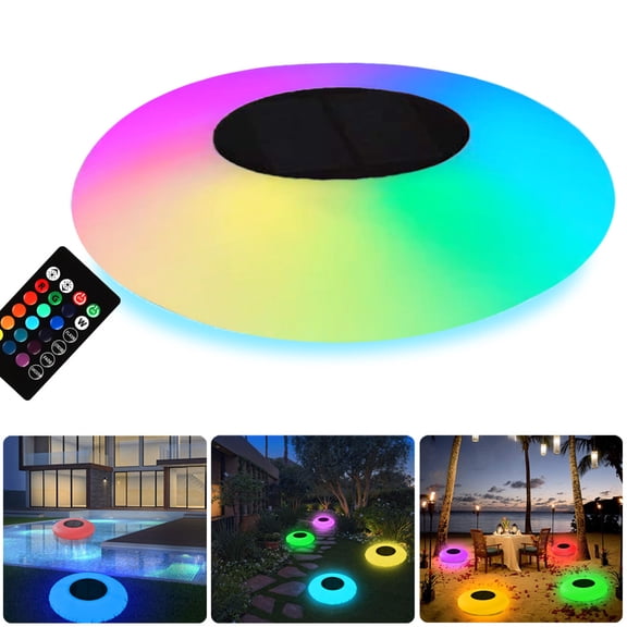 Solar Floating Pool Lights, 9.7 Inch RGB Solar Pool Lights with Remote Control, IP67 Waterproof Swimming Pools Light for Inground Pool, Bathroom, Bathtub, Pool Party Decor