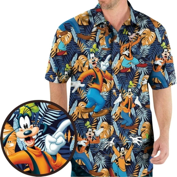 Goofy Movie Hawaiian Shirt, Family Vacation Button Up Shirt for Disney Trip