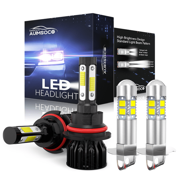 For Nissan Maxima 1986-1992 1995-1999 6000K LED Headlight Fog Light Bulbs Combo