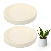 Uxcell 2 Pcs Round Plant Saucers, 4 Inch Ceramics Plant Drip Trays for Pots, Heavy Duty Flower Pot Saucers for Indoors and Outdoors, Dark White
