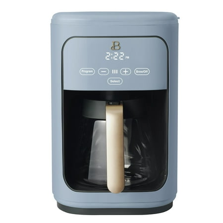 Beautiful 14-Cup Programmable Drip Coffee Maker with Touch-Activated Display  Cornflower Blue by Drew Barrymore