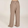 thumbnail image 3 of Plebaso Womens Casual Pants Summer Drawstring Stripe Pants Lightweight Loose Beach Trousers with Pockets, 3 of 8