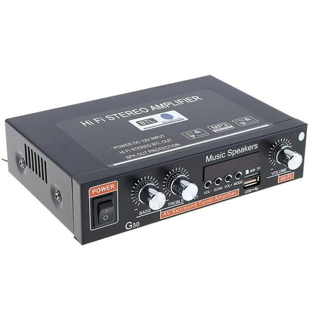 Amplificador De Audio Bluetooth Receptor Subwoofer Radio FM Reproductor De Música Para Coche
