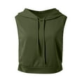 thumbnail image 5 of DHFJKG Women Hooded Vest Solid Color Lightweight Breathable Running Sleeveless Drawstring Pullover For Fitness Sports Outdoor Activities Round Neck For Athletic Relaxed Fit Tops, 5 of 7