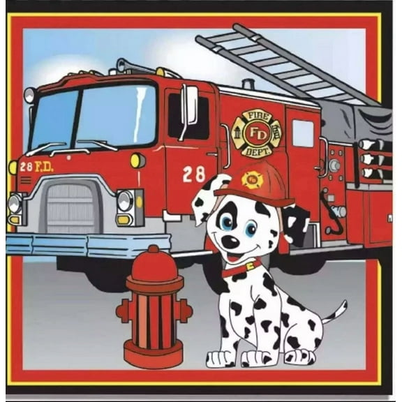 Firefighter Fire Fighter Dalmatian Kids Birthday Party Lunch Napkins