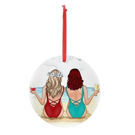 

Mnjin Iron Art Personalized Pretty Girl Christmas Pendant Christmas Holiday Decor A