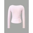 thumbnail image 4 of Womens Long Sleeved Square Neck Slimming Fit Elegant T Shirt Cropped Summer Blouse For Women, 4 of 5