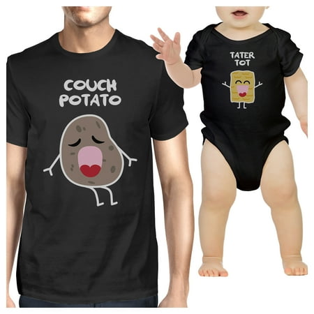 

Couch Potato Tater Tot Cute Graphic Matching Tees For Dad And Baby