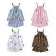 thumbnail image 3 of Uccdo 2Pcs Little Girls Satin Silk Pajama Set, Baby Girl Summer Clothes Loose Crop Tops+Shorts Sleepwear, 3M-6T, 3 of 4