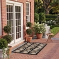 thumbnail image 3 of SAFAVIEH Courtyard Tranter Fishes Indoor/Outdoor Area Rug, Black/Beige, 4' x 4' Square, 3 of 11