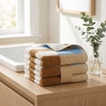 thumbnail image 7 of REGALWOVEN Checkered Cotton Hand Towels for Bathroom, Soft Absorbent Bathroom Hand Towel Set, Spa, Hotel, Kitchen Beige Brown 2-Piece, 7 of 7
