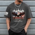 thumbnail image 2 of 250 Anniversary USA T Shirt Men USA Flag Independence Short Sleeve Tee Tops USA Memorial Day Tee Tops Red (Dark Gray,M), 2 of 6