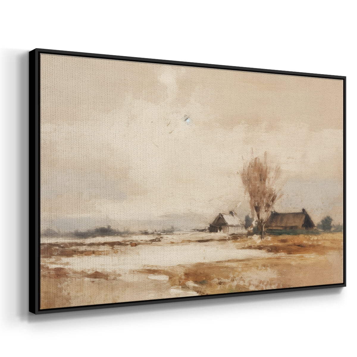 Vintage Landscape-III By Wexford Home Framed in Black Wood Gallery Wrapped Canvas 27 in. x 41 in.