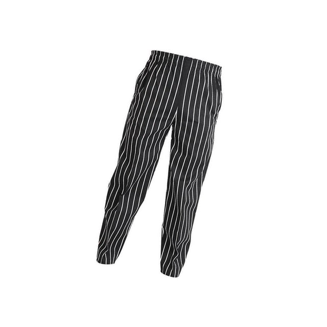 Elastic Restaurant Cafe Chef Waiter Pants Trousers Uniform Men Restaurant Uniform Accs Striped 4XL