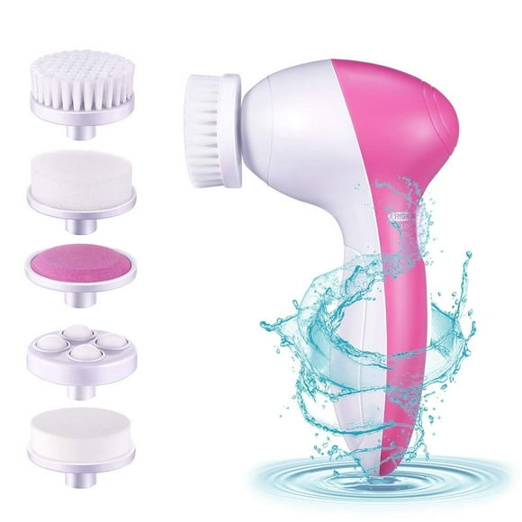 Facial Cleansing Brush,Waterproof Face Spin Brush with 5 Exfoliating Brush Heads for Gentle Exfoliation and Deep Scrubbing,Removing Blackhead,Massaging