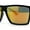 Shiny Black Orange Mirror, variant on Mens Flat Top Sport Rectangle Horn Rim Sunglasses Matte Black