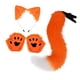 thumbnail image 1 of Conjunto de orejas y cola de animal para niños y adultos, cola larga para baile de graduación, carnaval y espectáculos. Naranja, 1 of 9
