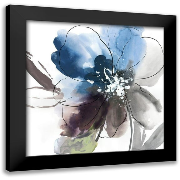 Jensen, Asia 12x12 Black Modern Framed Museum Art Print Titled - Flower Power II